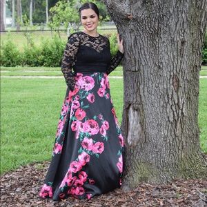 Floral 2-piece prom dress size 10/11